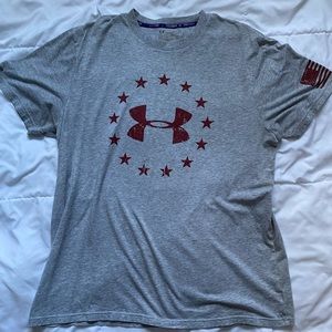 Men’s Under Armour Grey Loose Fit Heat Gear T-Shirt Size Large